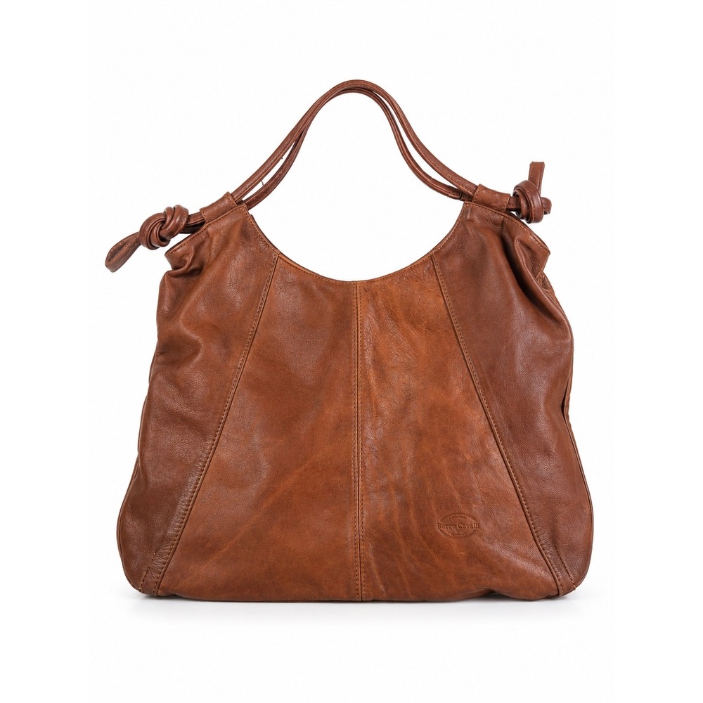 Borgo Cavalli Vintage Y2K Brown Italian Leather Boho Hobo Shoulder Bag Purse